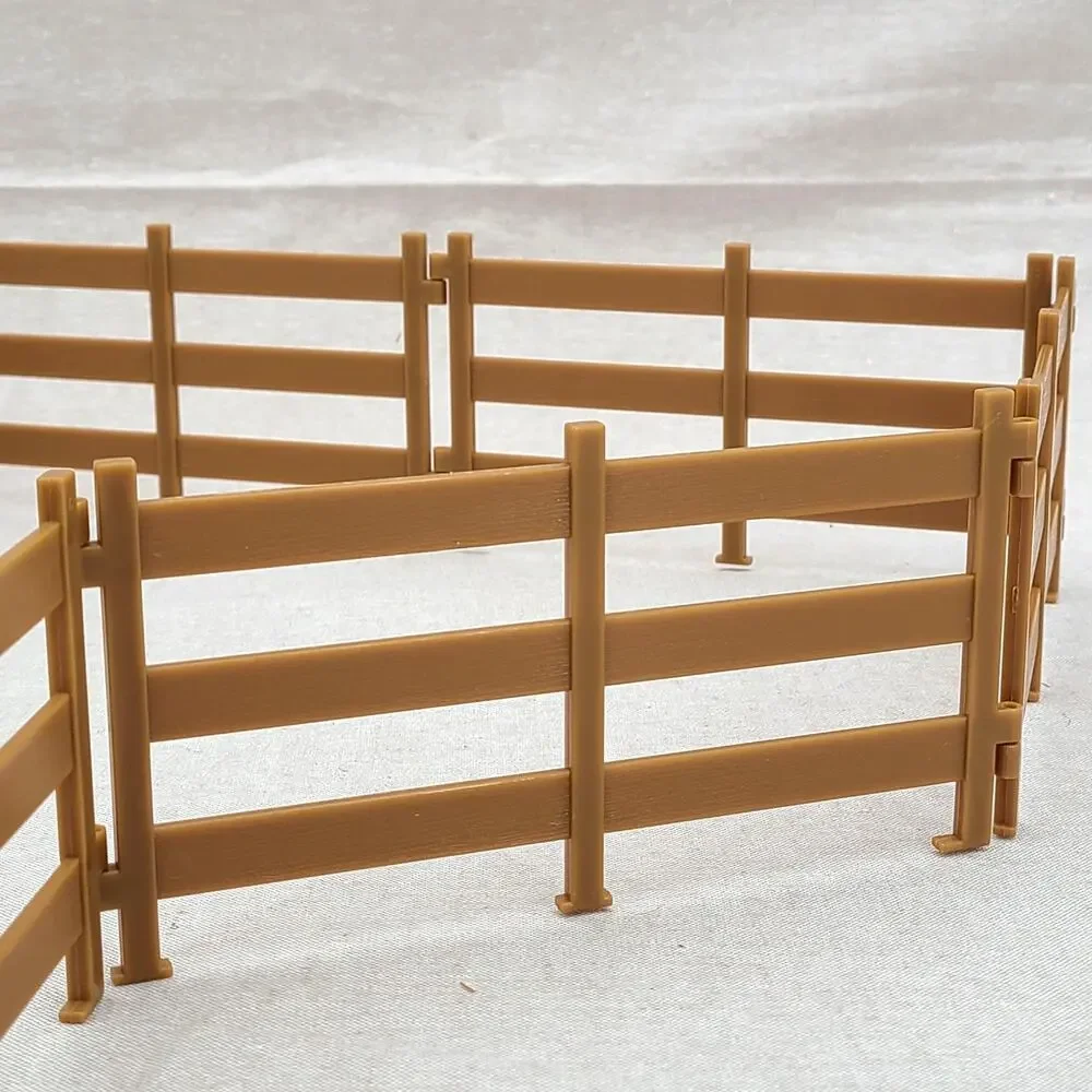 Breyer Horse Corral Fence Panels 10 Brown Connecting Toy Accessories Plastic